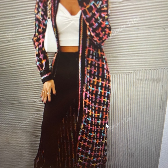 Cardigan /Sweaters Maxi Tasseled Cardigan ( Color: Multicolor) - Picture 3 of 6